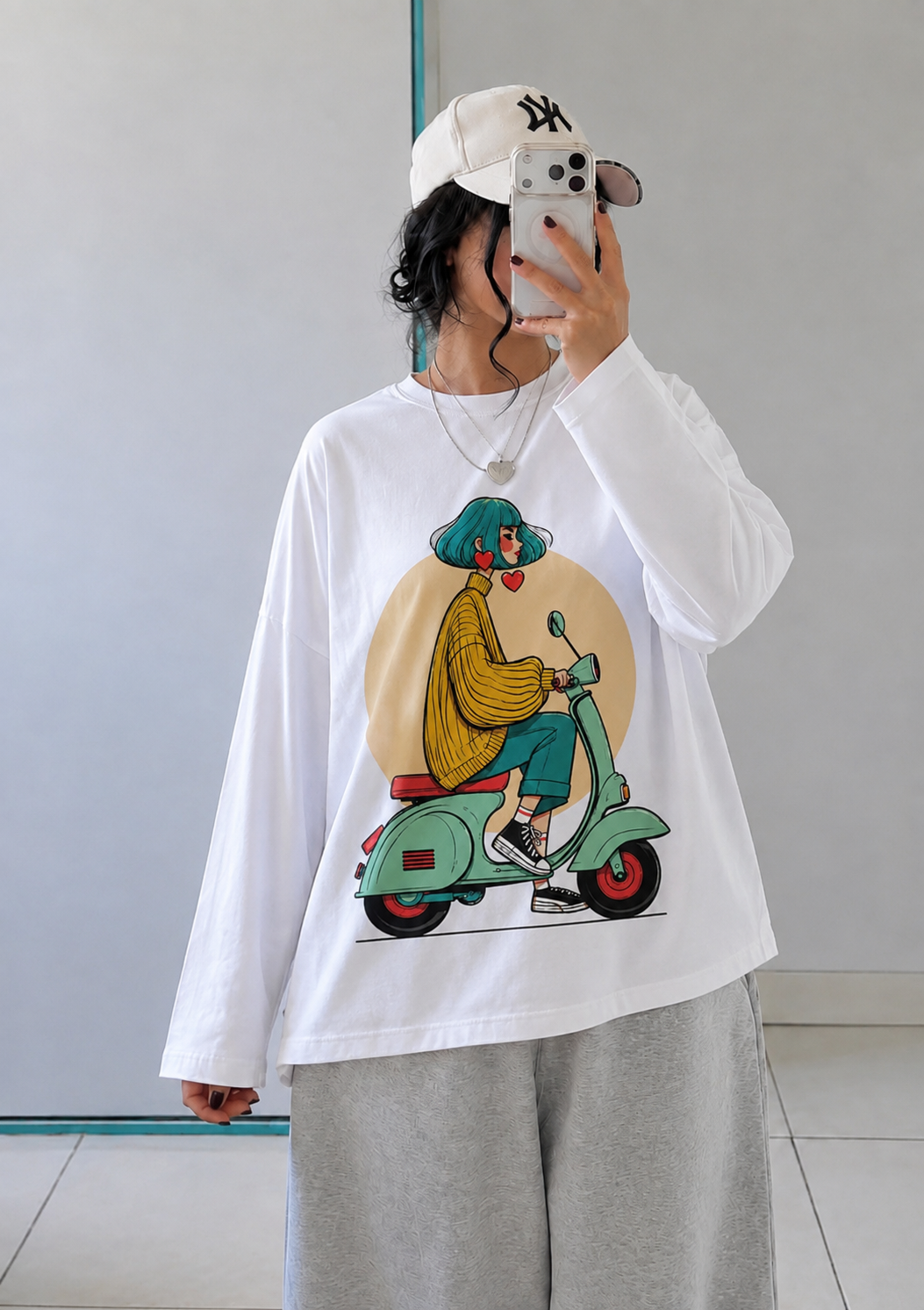 Long sleeve oversized tee