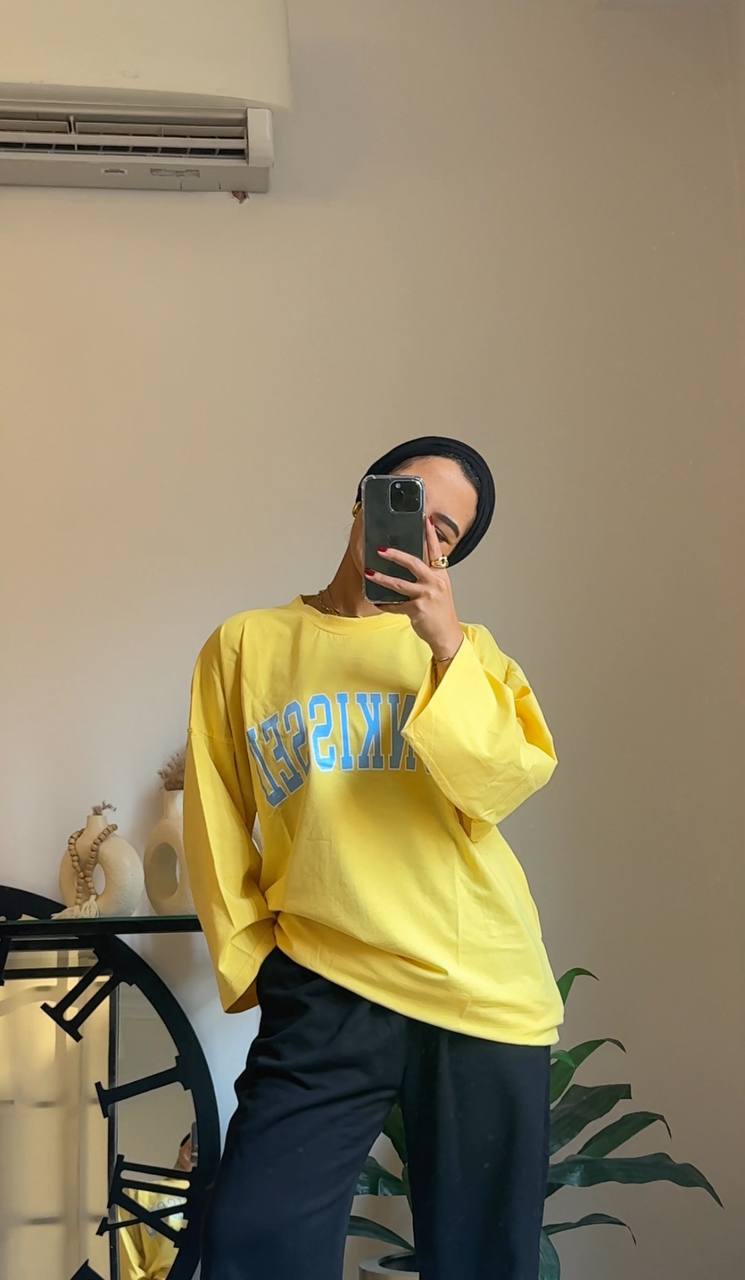 (Sunkissed)Long sleeve oversized tee