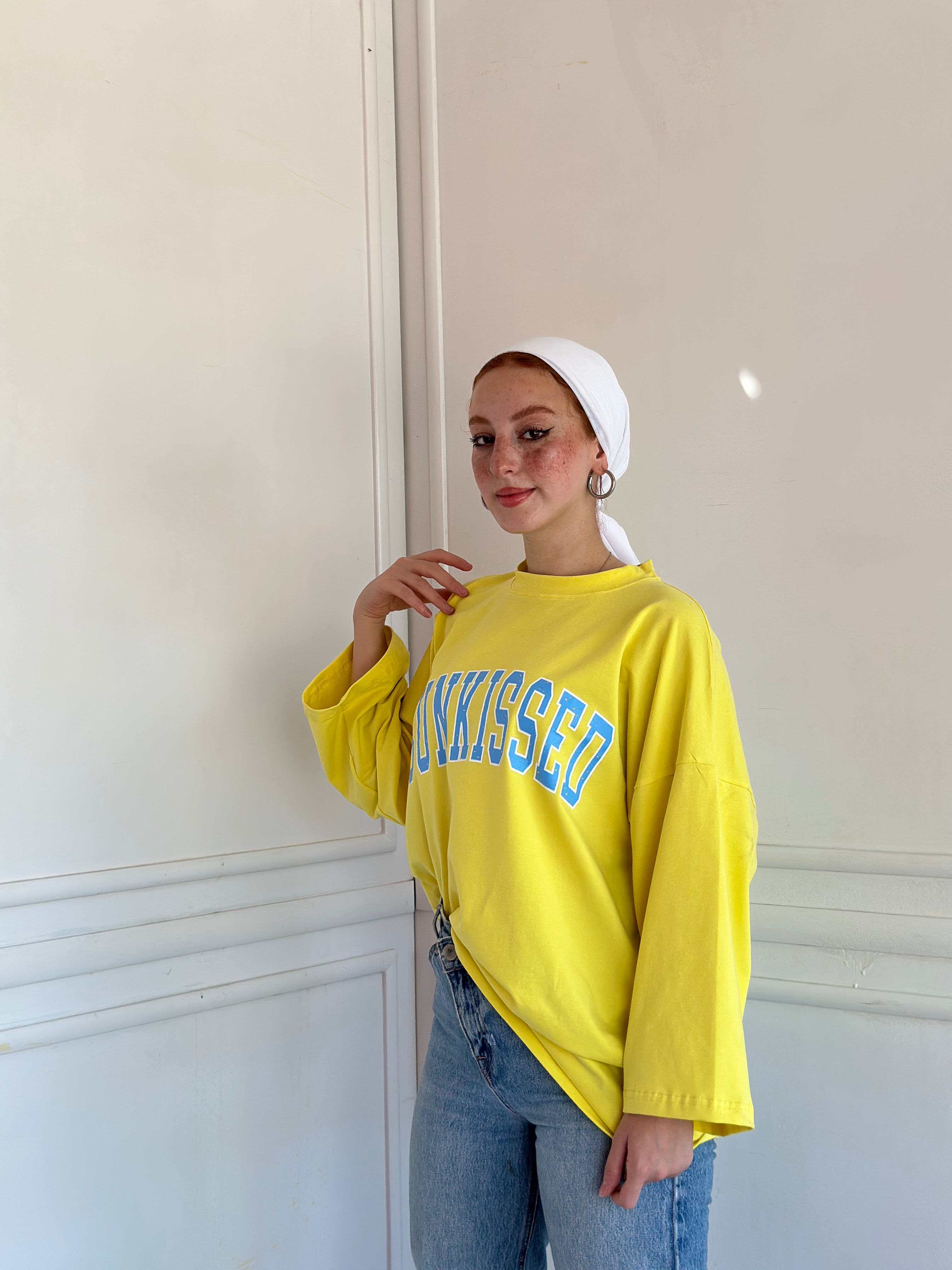 (Sunkissed)Long sleeve oversized tee