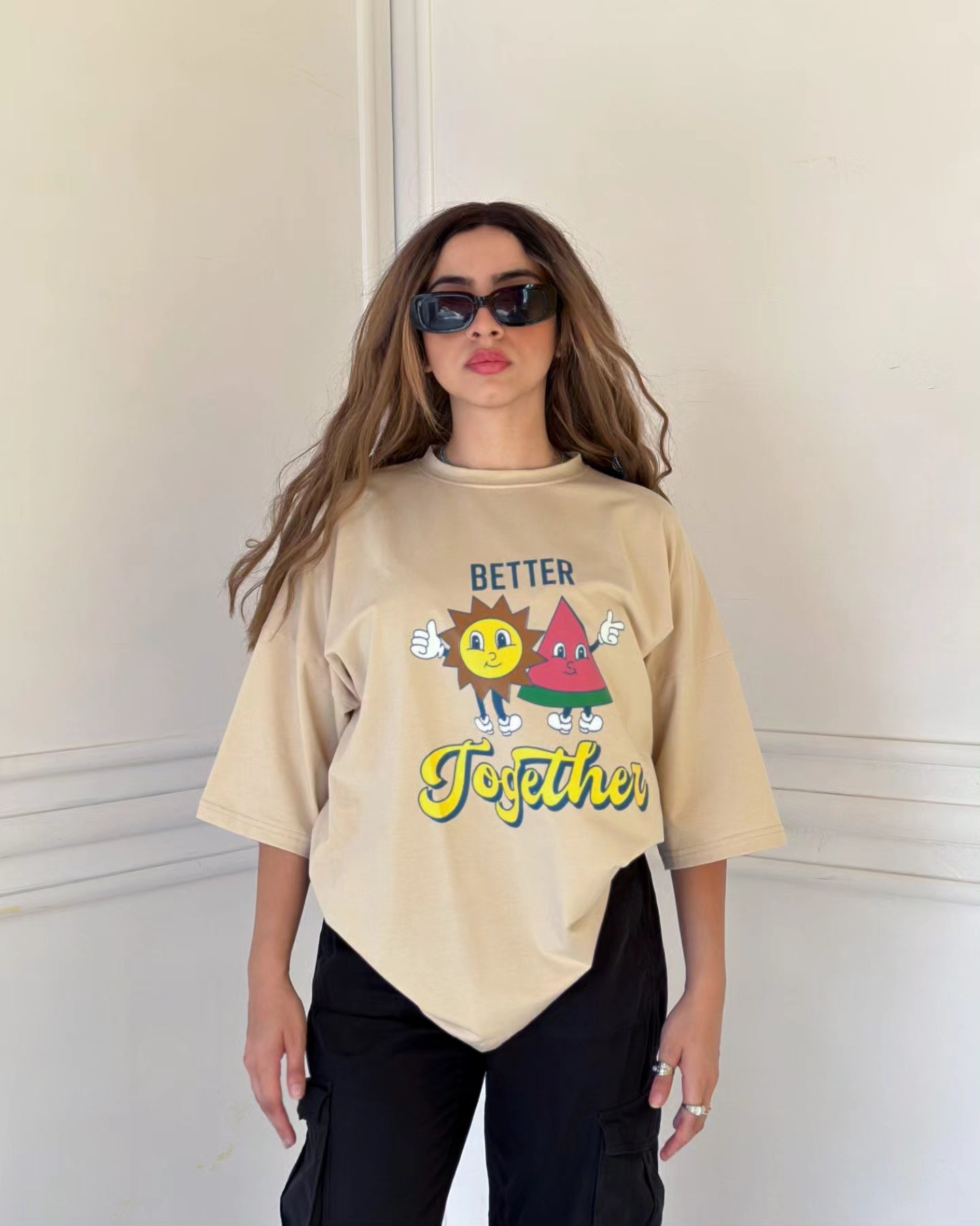 Oversized t-shirt bige